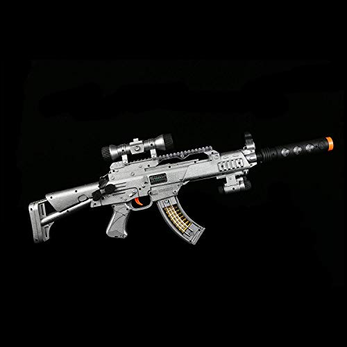 Fun Central BC693 LED Light up Flash Electromotion Gun, LED Light up Rifle Gun, Electromotion Toy Gun, LED Flash Electromotion Gun - for Party Favors, Gifts, Prizes, Rewards
