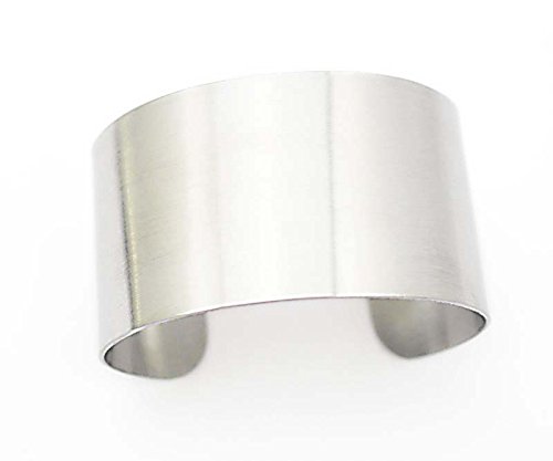 Couya Women's Fashion 316L Stainless Steel Polished Matt Satin Cuff Bangle Bracelet 38Mm Wide #TOP2