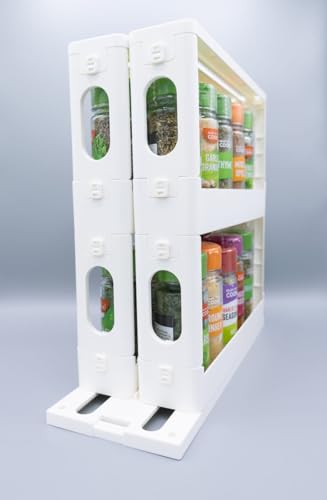 NexusRaven Expandable And Rotating Spice Rack Organiser, Spice Organiser For Inside Cupboard And Over Door, Best Solution For Kitchen Counter Storage, For herbs, Spices & Seasonings organization - Image 2