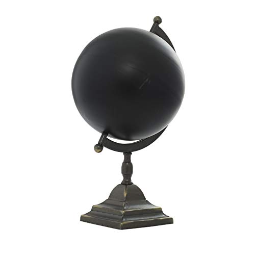 Deco 79 Industrial Metal Round Globe, 11" X 10" X 18", Black #TOP6