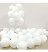 COLORFUL ELVES 100pcs Small White Balloons 5 inch Mini White Latex Helium Balloon for Wedding Par...