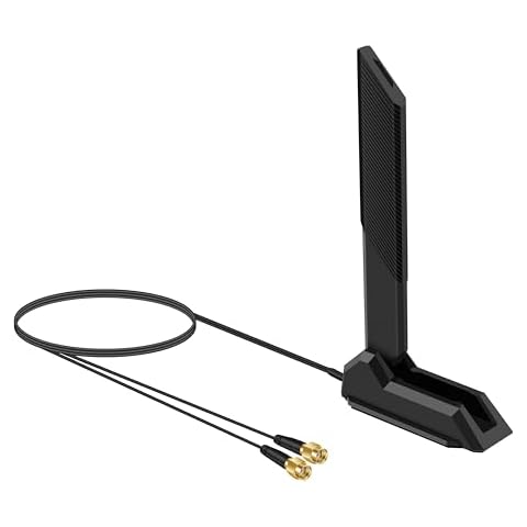 External WiFi 6 6E Tri-Band Antenna 6GHz 5.8GHz 2.4GHz Magnetic Base Replacement Antenna for PC Desktop Computer Asus Rog Strix Gigabyte Aorus Gaming WiFi Motherboard Card, Slinkdsco Cover