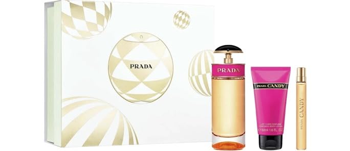 Prada Candy Gift Set eau de parfum 80ml/ 2.7 fl oz, travel parfum 10ml/0.33 oz and perfumed body lotion 50ml/ 1.6 fl oz