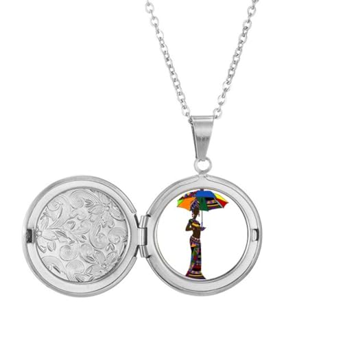 Collier avec médaillon femme africaine pendentif ethnique pour célébrer les racines