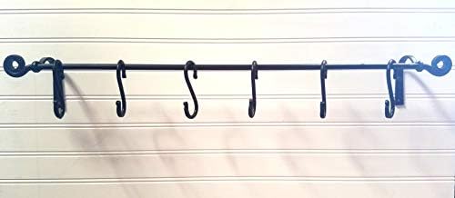 Wrought Iron Hanging Pot Rack With Hooks Amish Made