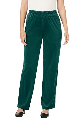 Woman Within Plus Size Wide-Leg Velour Pant