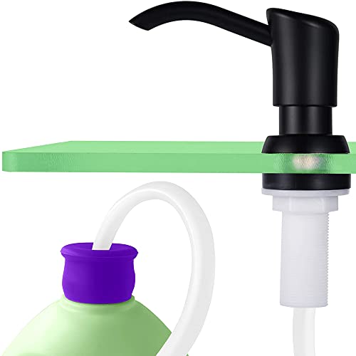 GAGALIFE Built in Counter Soap Dispenser for Kitchen Sink and Soap Dispenser Extension Tube, Anti-Leakage Upgrade with 40" Soap Tube, No More Top Refill (Matte Black)