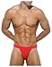 Casey Kevin Jock Straps for Men Ice Silk Thongs Low Rise Jockstrap Underwear Athletic Supporters for Men (Red, Large)