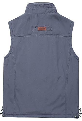 HOW'ON Men's Lightweight Fleece Lined Warm Vest Outdoor Sleeveless Jacket Multi-Pocket For Travel Hiking Golf2