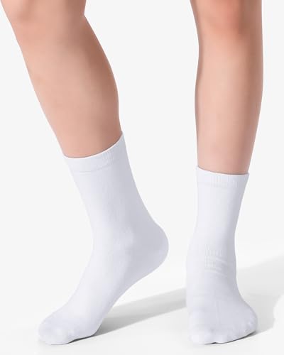 Image of Somaibo 8 Pairs Kids Socks for Boys Girls Crew Dress Athletic Socks Soft Cotton Seamless Cushioned School Sock