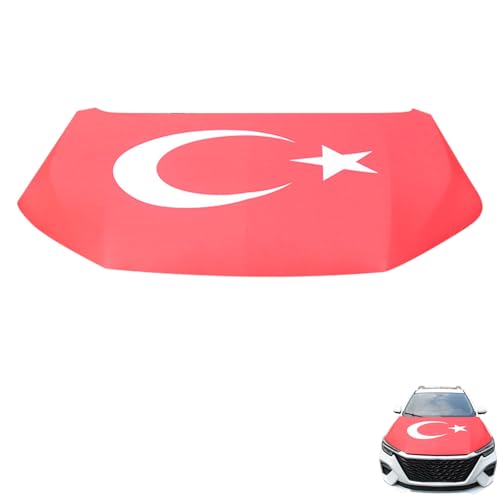 Generisch Türkei Flagge Motorhaube Türkei Flagge Auto Fan Artikel Türkiye Bayrak Fußball Auto Motorhaube Überzieher Flagge Auto Fahnen Türkei Komplett Set Motorhaubenfahne Autofahnen Fenster
