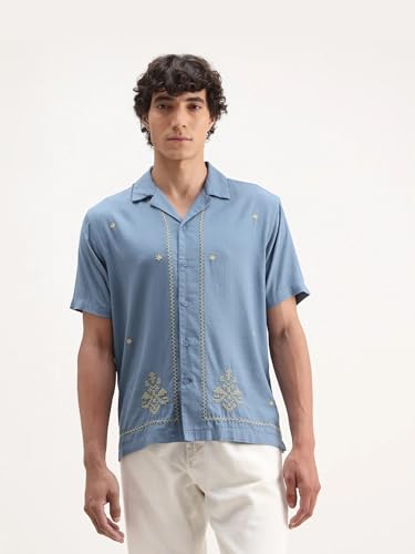 Image of Rare Rabbit Boxy fit Embroidered Shirt