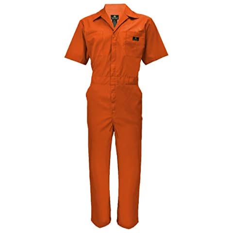 Natural Uniforms Mens Short Sleeve Coveralls Zippered - Orange - XX-Large Cover