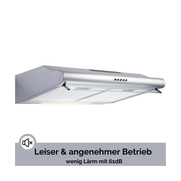 PKM Unterbauhaube UBH 3001 X | Dunstabzugshaube | 60 cm Breite | Edelstahl mit Glaswrasenschirm | Abluft | Umluft – Bild 5