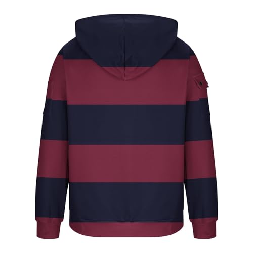 Oversized Zip Up Hoodie for Men Striped Long Sleeve Sweatshirt Stylish Comfy Fall Winter Outfits with Pockets4