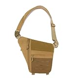 BOSREROY Anti-Theft Sling Bag: Chest Carry Daypack for Men, Adjustable Khaki