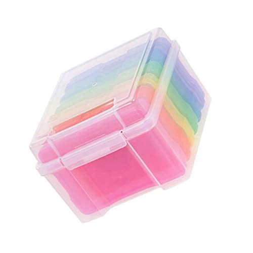 Baluue Photo Greeting Card Storage Box 6 Dividers Plastic 5x7 Inches Organizer Box for Cards Envelopes Postcards
