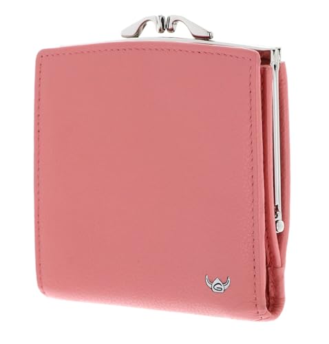 Porte-monnaie anti-piratage Golden Head Madrid cuir corail contre vol RFID