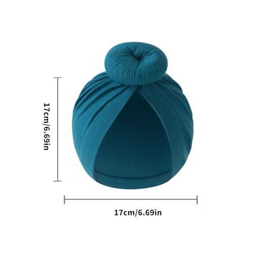 Baby Cotton Turban Hat Elastic Bonnet Caps Headgear with Soft Knotted Bun Design for Newborn Girls 0 to 6 Months4