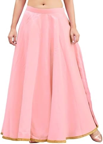 Studio Shringaar Women's Poly Silk Skirt/Lehenga With 8 Meters Maxi Flare (Double Ghera)
