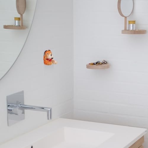 NUOBESTY Tıraş tutucu, köpek reçinesi, delmeden, duvara montaj, banyo, tıraş makinesi düzenleyici, çok fonksiyonlu, duş ve mutfak için, eğlenceli ve sağlam - Görsel 5