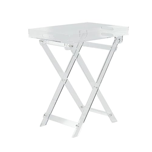 Table basse carrée plexiglass pliable transparente meuble appoint salon chambre - 2