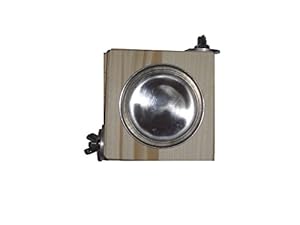 1er Futtertablett, Sitzbrett mit Edelstahl-Napf f&uuml;r den Vogelk&auml;fig | Vogel-Futtern&auml;pfe