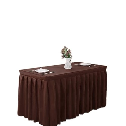 Jupe de table exposition rectangulaire chocolat 120cm pour nappe de fête