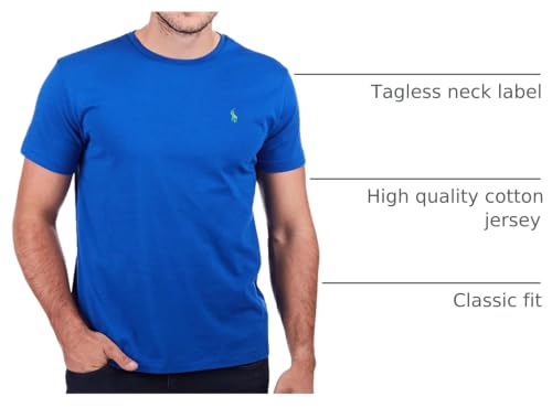 Image of Polo Ralph Lauren Mens Crew Neck T-shirt (Large, Pac Royal Blue)