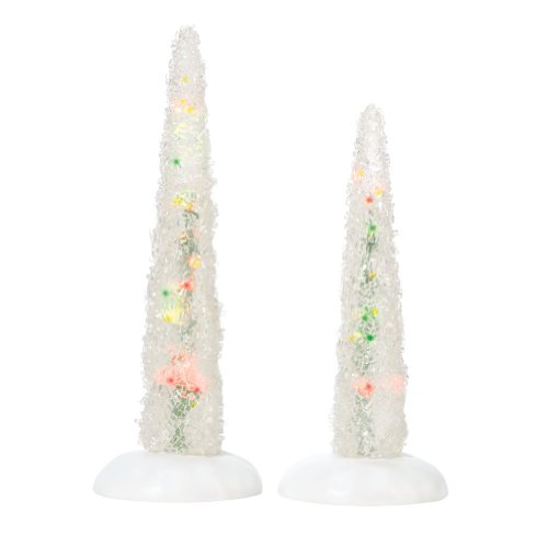Department 56 Village Sparkle and Ice Trees Accessory Figurine (Set of 2)