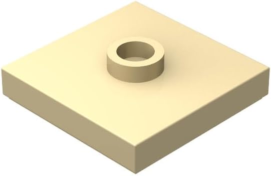 Classic Plate Block Bulk, Beige Plate 2x2 with 1 Stud with Groove and Bottom Stud Holder, Building Plate Flat 100 Piece, Compatible with Lego Parts and Pieces(Color:Beige), A0001