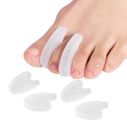 4 Pièces Séparateurs D'orteils en Gel, Confortable Séparateur Orteils, Correcteurs D'orteils pour Hallux Valgus, Orteils Superposés et Callosités...