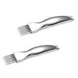 VICASKY 2 pezzi Tagliaverdure In Acciaio Inossidabile Coltello Professionale Per Cipolla E Scalogno Affettatrice Pratica Per Verdure Strisce Uniformi Strumento Da Cucina Ergonomico E