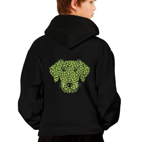 St Patricks Day Cute Puppy Dog Funny Hoodies for Teen Girls Boys Lightweight Kangaroo Pocket Sweatshirt2