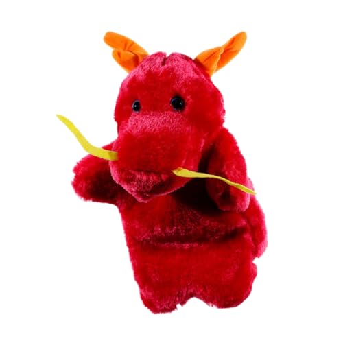 Gogogmee Marioneta de Mano de Peluche Dragón Chino Roja 27 CM Muñeco para Contar Cuentos Accesorios para Juegos de rol Marioneta para Bebés Juguete Interactivo Infantil