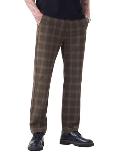 Pantalon de bureau à carreaux souple et élégant pour homme actif