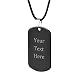 Caramel Custom Stainless Steel Pendant Necklace with Personalized Engraving 3 Shapes and 9 Chains to Choose (Black Color & Rectangle Shape)