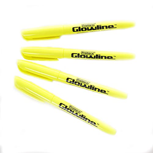 Promarx Glowline Pocket Highlighter Sticks, Yellow, 4 Count #TOP6