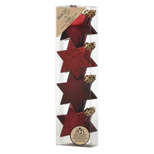 Inge-glas Christbaumschmuck Sterne 6cm Kunststoff 8er Set - matt &...
