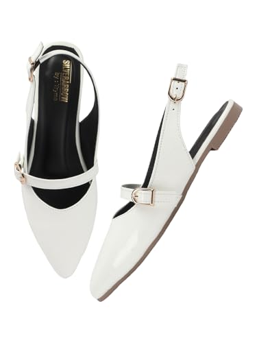 Image of SilverArrow Women's Sleekmuse Fashion Sandals|Mule Flats with Buckle Closure |Casual Wear