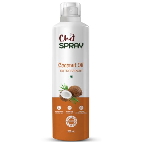 Image of ChefSPRAY Extra Virgin Coconut Oil Spray - 200mL | Cold-Pressed Non-Aerosol Cooking Oil Spray for Healthy Air Fryer & Gym-Friendly Meals (Hygienic, Mess-Free)