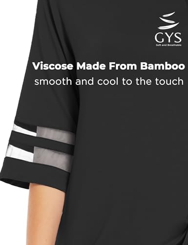 Image of GYS Bamboo Viscose Capri Pajamas for Women Set Cooling 3 /4 Sleeve Pjs | Moisture-Wicking Sleepwear for Night Sweats, OEKO-TEX Certified, Gentle on Sensitive Skin, Soft Sleep Lounge Sets
