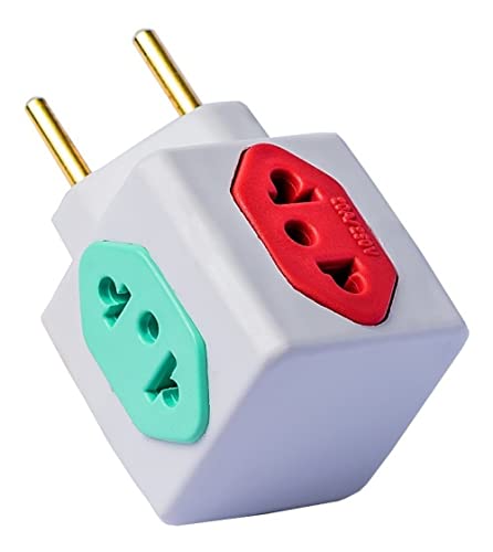 Kit com 02 Adaptador De Tomada Benjamim Power Cubo Com 4 Entradas Multiplicador de Tomadas 10A 20A T