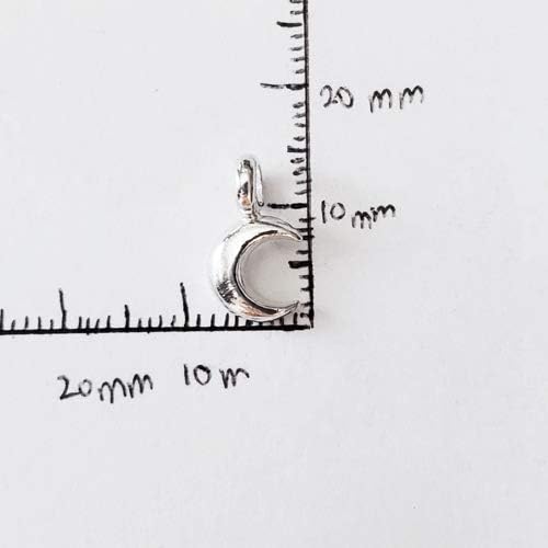 Sterling Silver Tiny Moon Charm Necklace, 18" - Image 6