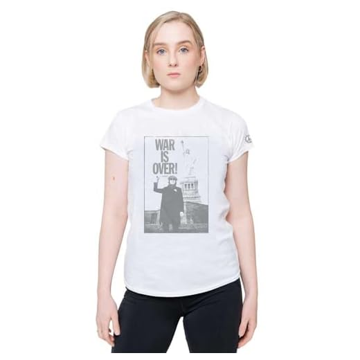 John Lennon T Shirt Liberty Lady War is Over Official Womens Skinny Fit White S