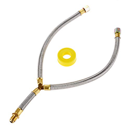 Aupoko Propane Y Splitter Connection Braided Pipe, 3/8