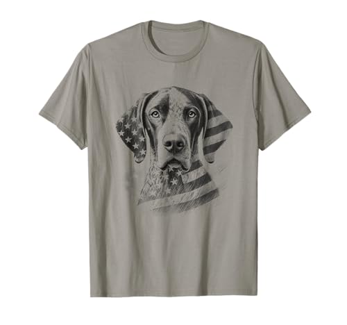German Shorthaired Pointer American Flag GSP Dog Design Idea T-Shirt