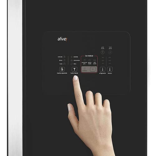 Geladeira Brastemp Frost Free Side Inverse 540 litros Preto com Ice Maker - BRO80AE 220V