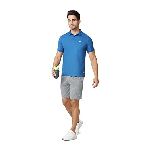 Van Heusen Performance Men Polo T-Shirt - 100% Polyester Regular Fit - Swift Dry, Anti Stat, Reflective Trim, Short Sleeve_61031_Teal Mist_Large