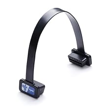 OBD2 Extension Cable, bbfly-A21 Low Profile OBD2 Splitter 16Pin Male to Female Port for GPS, Scan Tool and Code Reader 1FT/0.3M